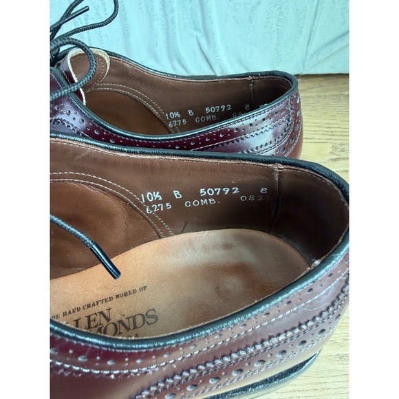 Allen Edmonds McAllister Merlot Oxblood Wingtip Oxford Dress Shoes Sz 10.5 B main image 6